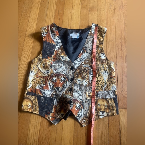 80s-90s Vintage Village Flair Big Cat Vest - Picture 7 of 7